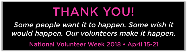 2018 volunteer appreciation week