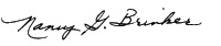 Nancy Brinker Signature 2009