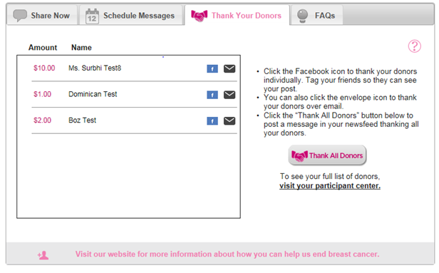 Komen FB app Thank you Tab