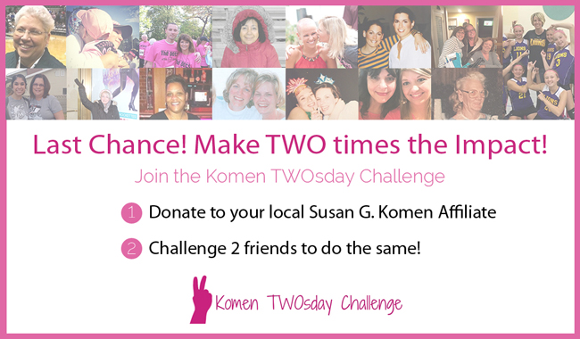 Last Chance! Make TWO times the impact