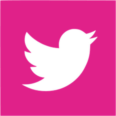 pink Twitter square icon - no background