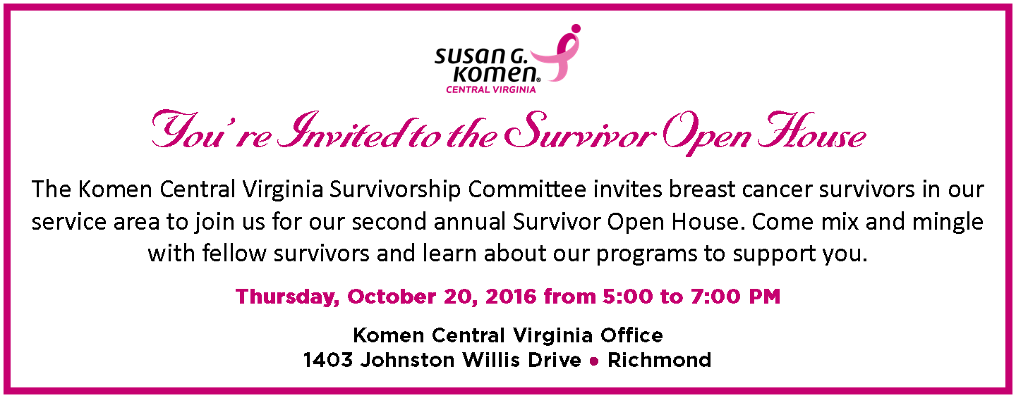 2016 Survivor Open House banner