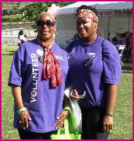 volunteers with border